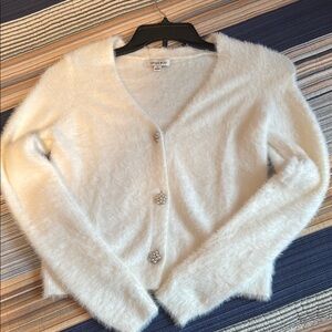 White Fuzzy Women's Sweater
